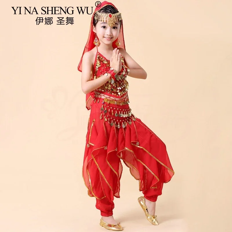 Children's Belly Dance Professional Costume Kids Indian Bellydance Clothes Girl Bollywood Dancing Stage Performing Wear Suit New