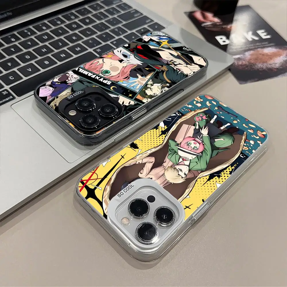 Funda de teléfono móvil Anime Spy Family para iPhone 17 16 15 14 13 12 11 X XR XS 8 7 Air Pro Max Plus cubierta colorida translúcida