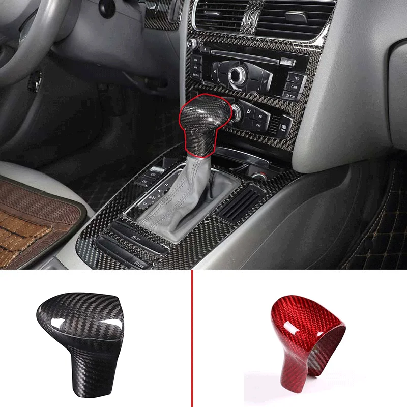 

For 2013-2016 Audi A4L A6 Q5 True Carbon Fiber Car Styling Change Speed Gear Shift Head Cover Trim Protection Sticker Auto Parts