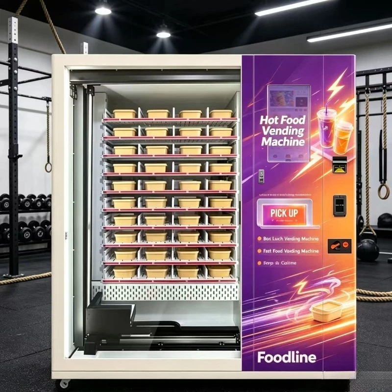 Elevator Microwave Heated Hot Food Bento Lunch Box Vending Machine 24 Hours Touchscreen for Airport Station Hospital