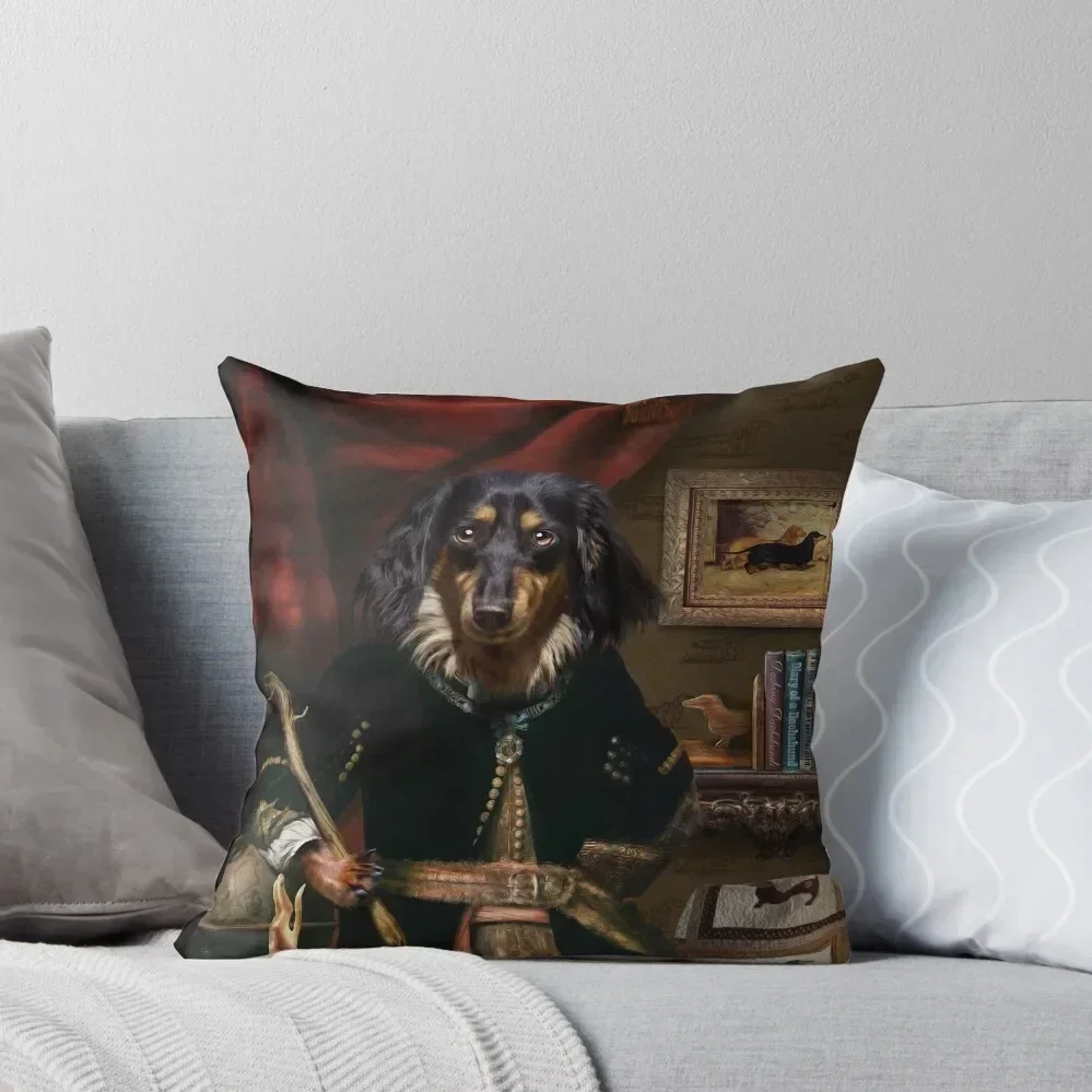 

Long haired Daschund Dog Portrait - Andy Throw Pillow christmas ornaments 2025 Couch Pillows Pillow Covers Decorative pillow