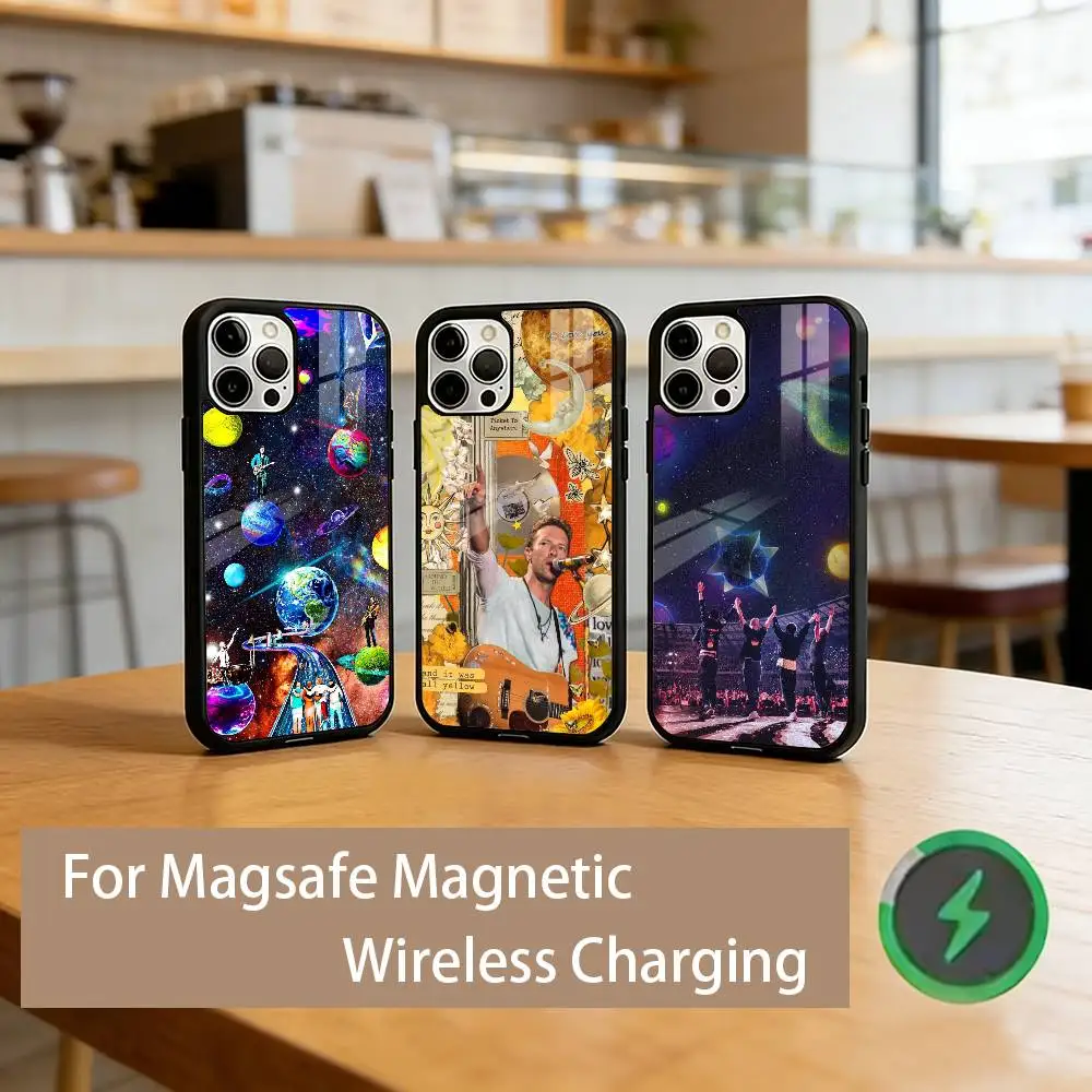 

C-Coldplay Rock Band Phone Case For iPhone17,16,15,14,13,12,11 Plus,Pro Magnetic with Magsafe Wireless Charging