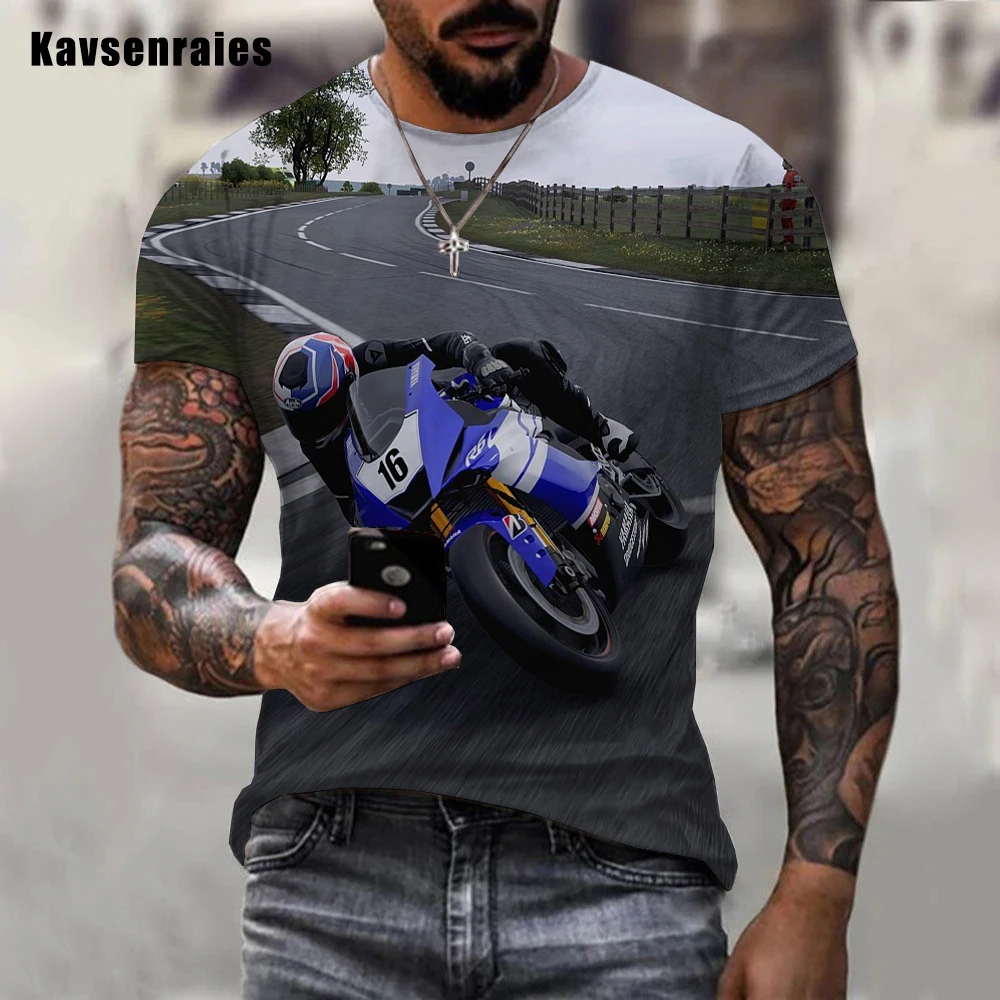 Cool Style Motorcycle Printed 3D T-shirt Women Men Short Sleeve O-Neck T Shirts Casual Oversized Tees Tops