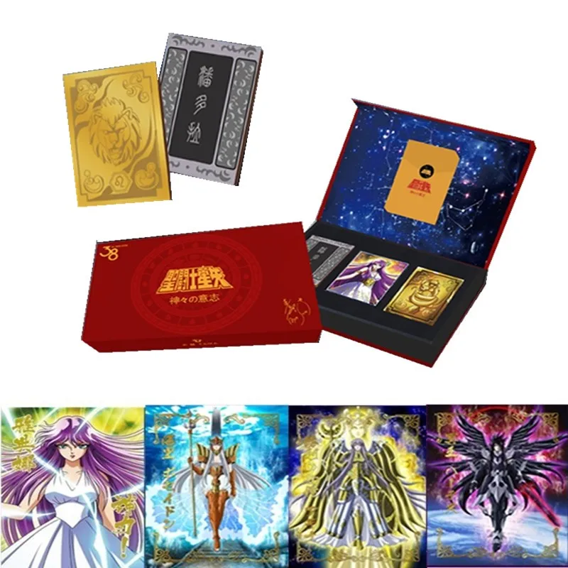 2025 New Saint Seiya 38th Anniversary Gift Box Poseidon Hades Ares Rare Anime Character Collection Card Kids Toy Christmas Gifts