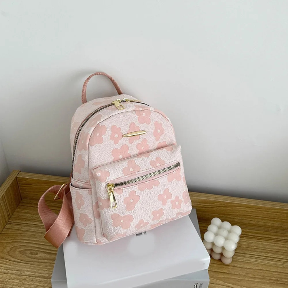 

Creative Canvas Flower Backpack Floral Handbag Students Schoolbag Korean Style Large Capacity Storage Bag Ladies/Girls