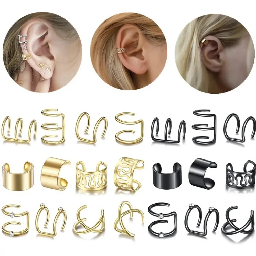Gold Dreadlock Dread Hair Braid Non-Piercing Ear Clip Beard Jewelry Hair Rings Beads Cuffs Tube Charms  Hair Accessories 1-12pcs