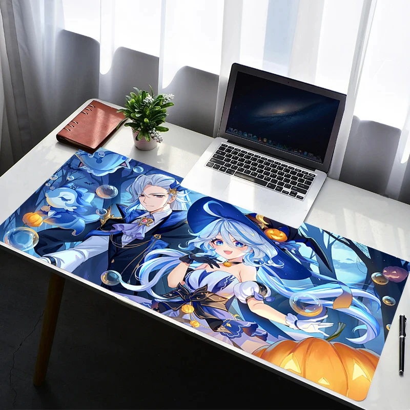 Mouse Pad Non Slip Rubber Mousepad Laptop Gamer Cabinet Keyboard Pad Office Computer Gaming Desk Genshin Impact Furina Mouse Mat