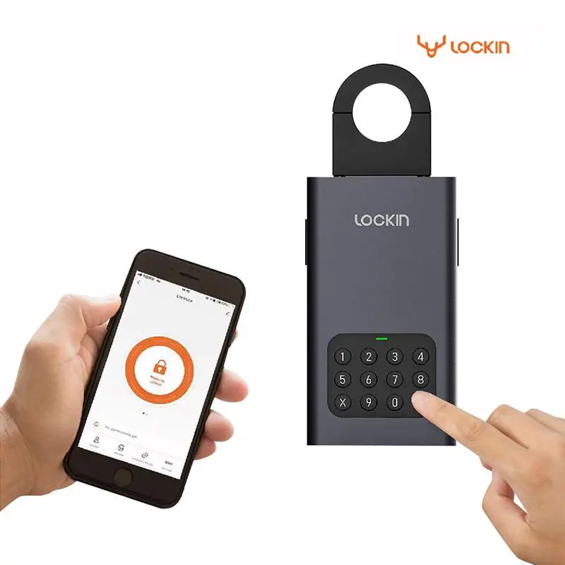 

Топ Lockin Smart Key Storage Lock Box BT Беспроводной ключ с паролем Сейф из сплава IPX5 Водонепроницаемый для приложения tuya Пульт дистанционного управления