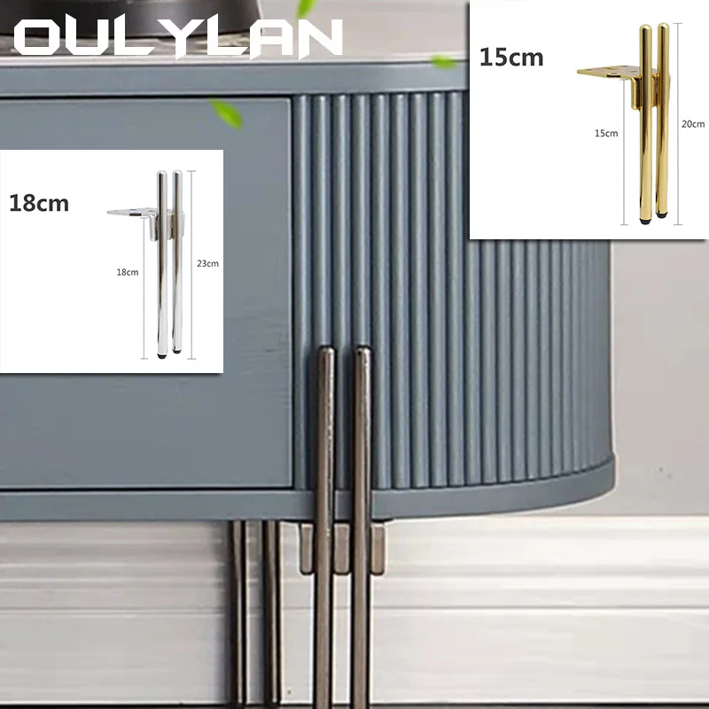 Oulylan 2024 4PCS Furniture Legs Metal For Sofa Cabinet Double Headed Metal Table Legs Bed Feet Cabinet Replacement Parts