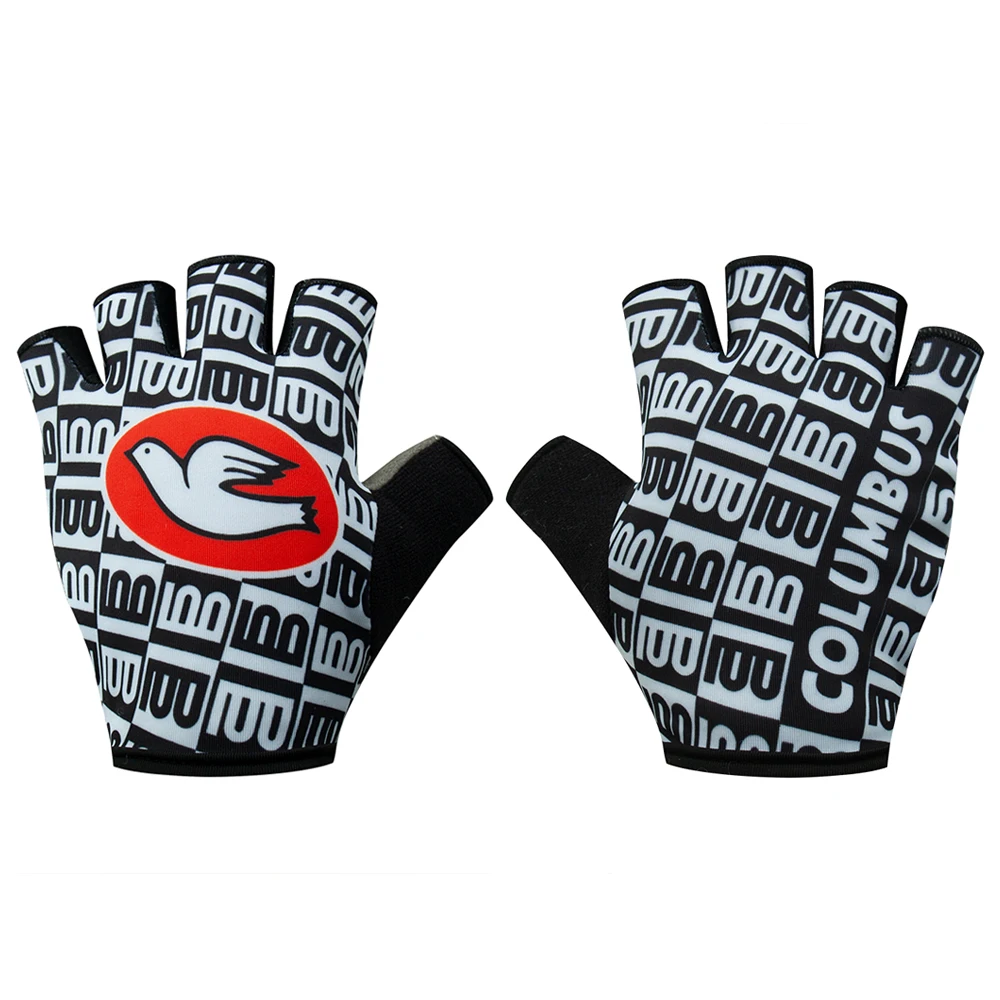 Retro Team Half Finger Cycling Gloves Breathable Wear Resistant Sports Gloves