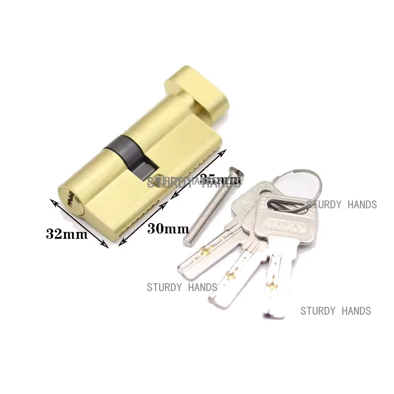 Aluminum Alloy Door with 3 Holes, Height 32MM, Length 50mm to 85mm, Anti-Theft Door Eccentric Lock Cylinder with Key Included image 5
