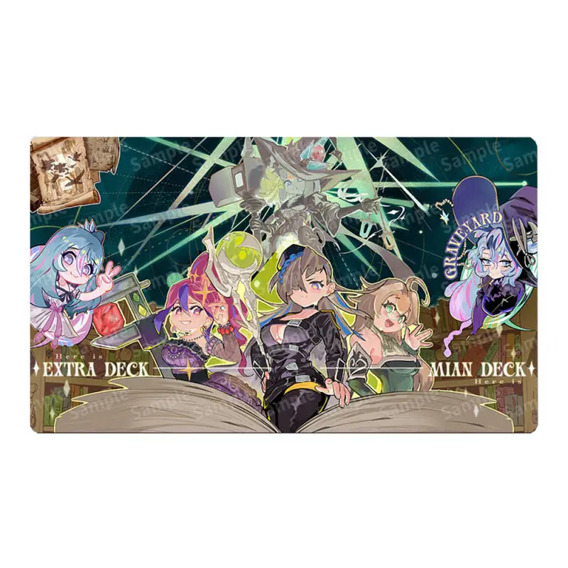 600X350X2Mm Diy Yu-Gi-Oh! Witchcrafter Madame Verre Tapis de jeu de cartes pour un joueur, plateau de duel de cartes, cadeau, jouet