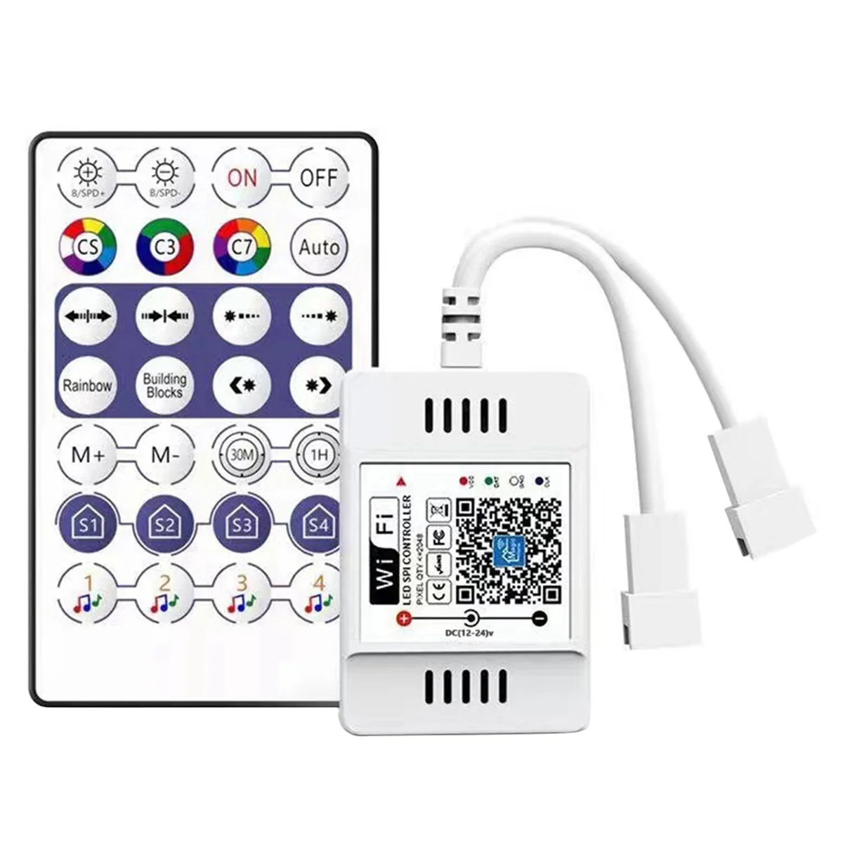 DC12-24V 28 Key RF Controller WiFi APP Music Voice Remote Control for WS2812B WS2811 RGB LED Strip Light Home