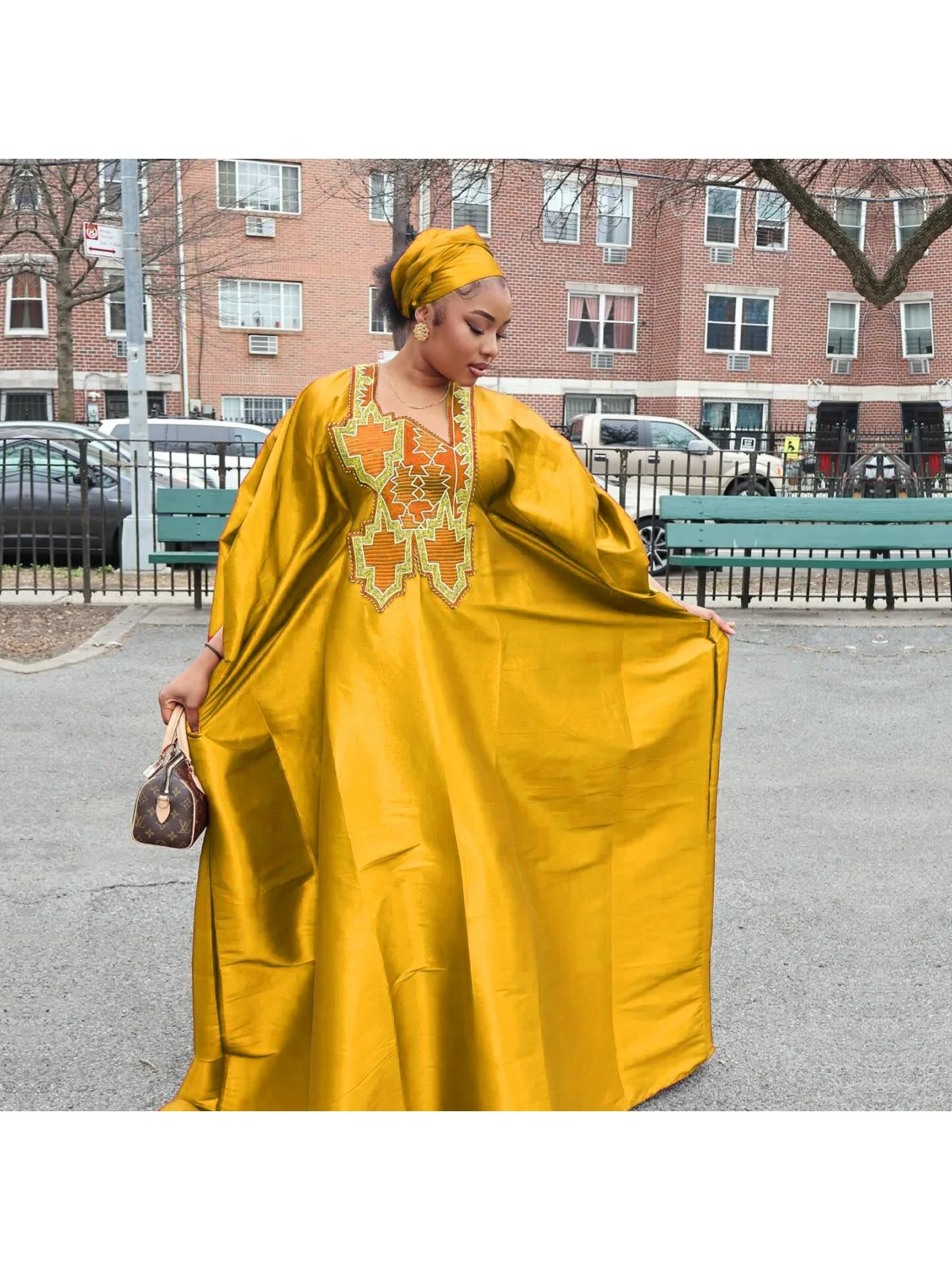 Afrikaanse kleding voor dames Abaya borduurwerk Plus size elegante feestjurk - afbeelding 2