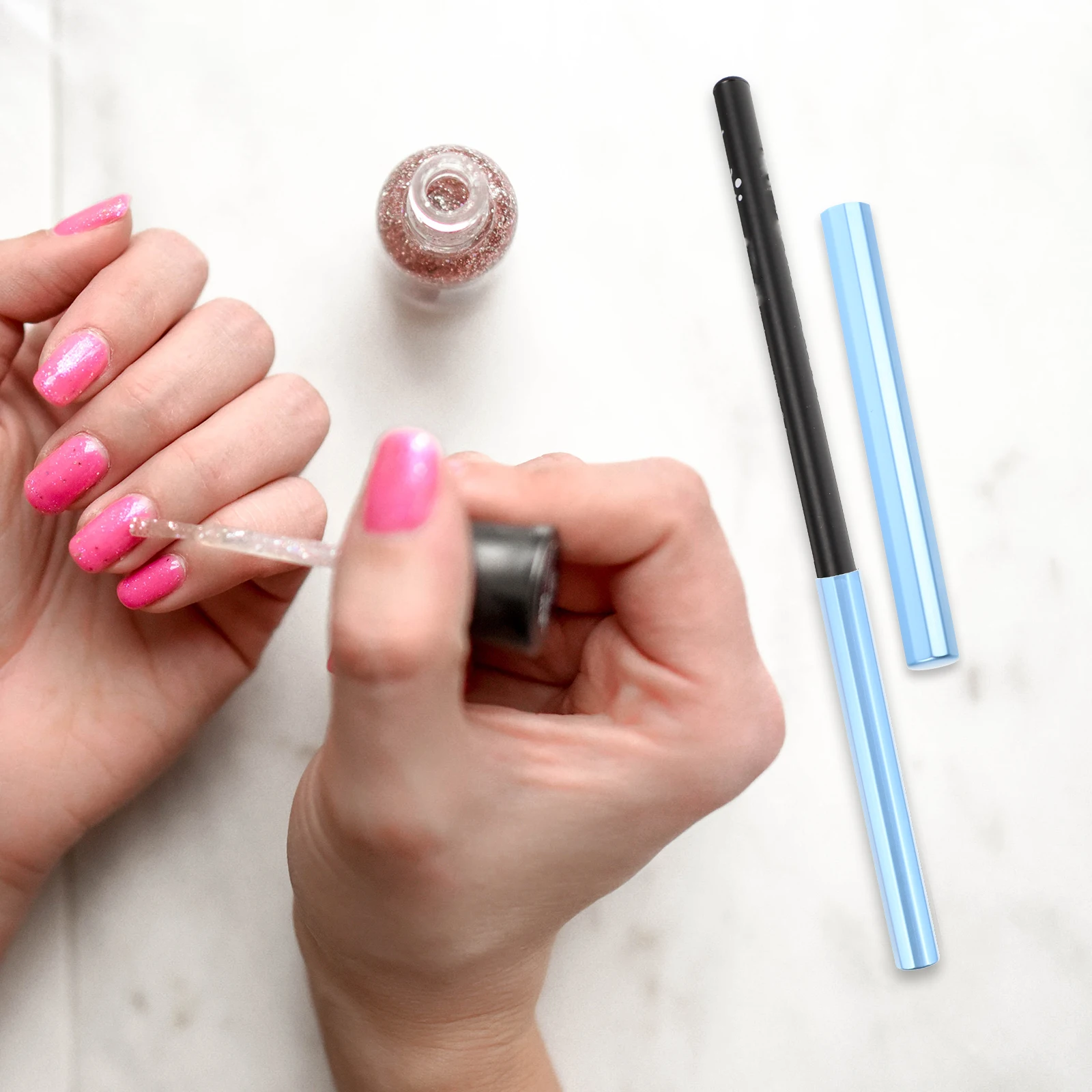 

6pcs Nail Pen Caps Acrylic Toppers Sealing Manicure Supply Durable Practical Long Use Prevent Deform Extend Life Fine