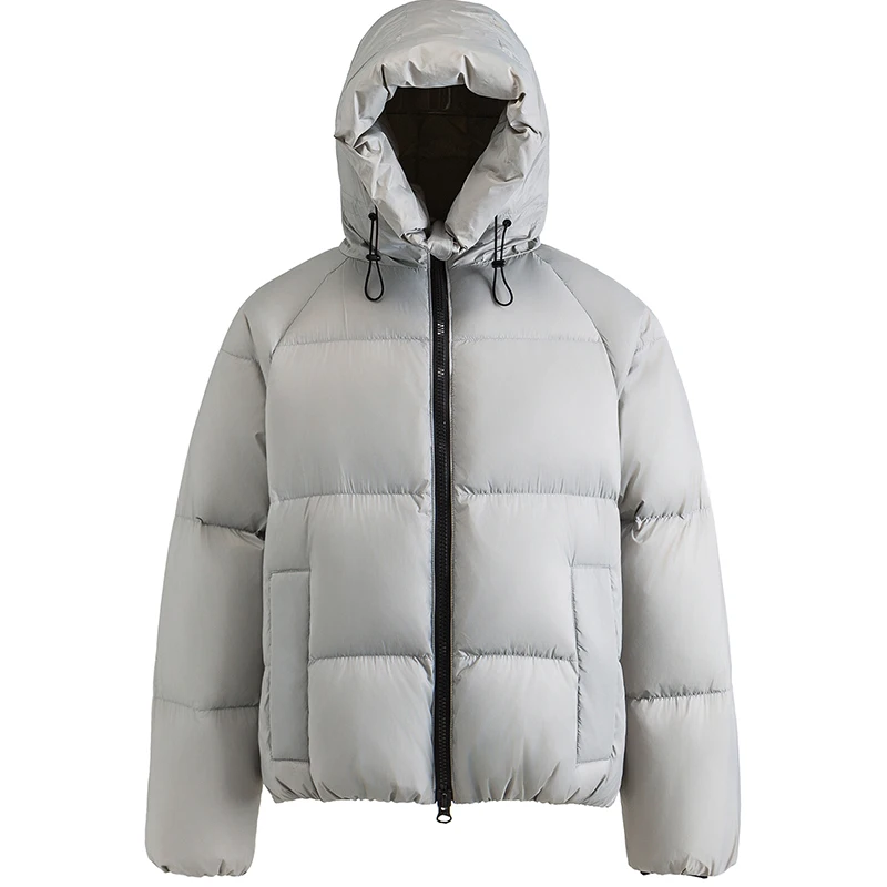 

Men's Hooded down Jaet 2025 Winter New Loose Thi Casual Warm Lightweight Durable Nylon Fabric Du down Filled Zipper Clo...