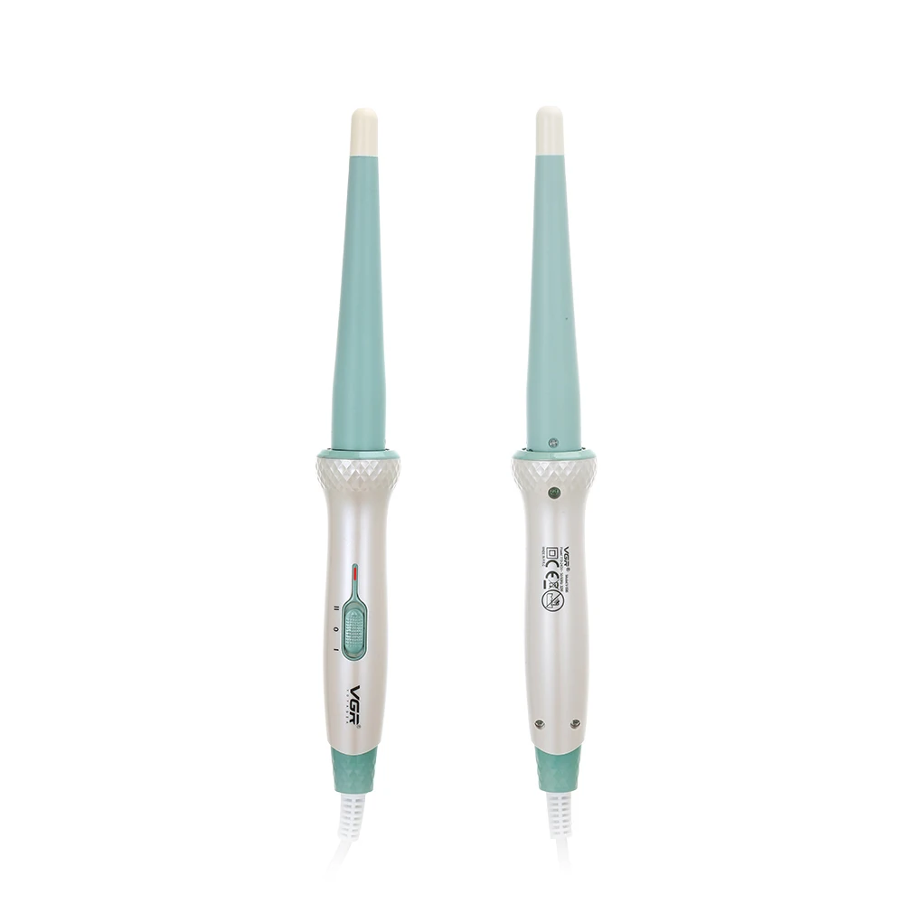 VGR المهنية مخروط الشكل السيراميك مموج الشعر الحديد الشباك العصا بكرات نتردد أدوات التصميم الحرارة السريعة الكهربائية مجعد V-596