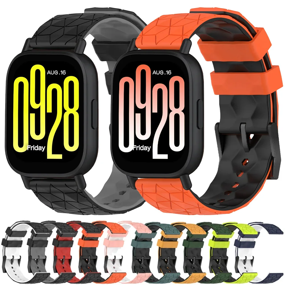 22mm 20mm Silikonarmband für Redmi Watch 5 Active, Fußballmuster, sportliches, bequemes Uhrenarmband für Redmi Watch 5 Lite
