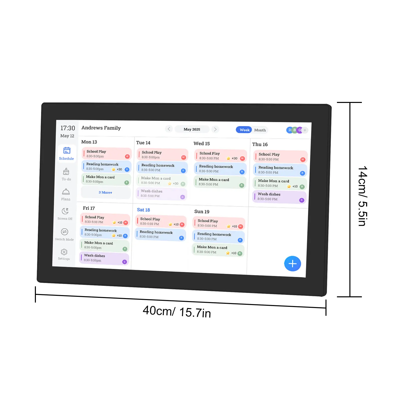 مخطط التقويم الرقمي مخطط المهام 15.6 بوصة 1080P كامل HD شاشة تعمل باللمس جدار مكتب جبل لجدول مخطط الأسرة الذكية #6