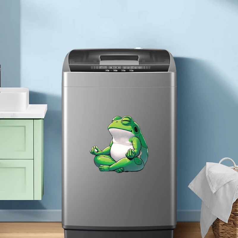 1pc Frog Meditating Toilet Sticker Bathroom Toilet Seat Decorative Sticker Bathroom Decorative Wall Sticker Pegatinas Baño