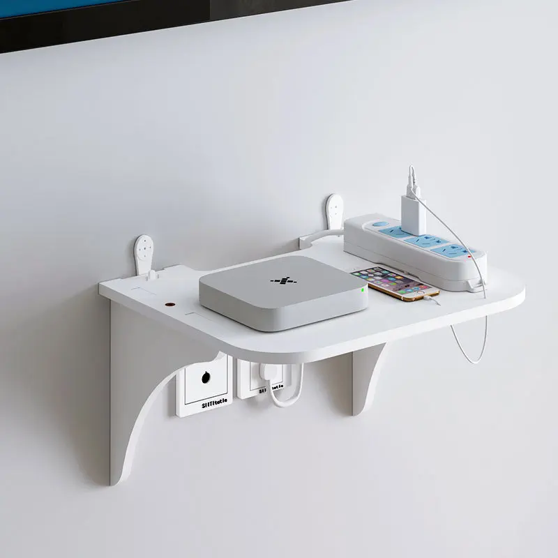 

Wall Mounted Plastic Rack Punch-free TV Set-Top Box Router Shelf Room Decorative Partition Holder Home Accessories