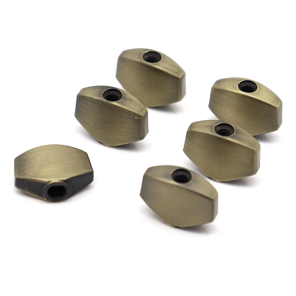 6 Stück Gitarren-Stimmkopf-Knöpfe, Metall-Stimmschlüssel, kleine quadratische Knöpfe, Kopf 3 Farben – Detail 3