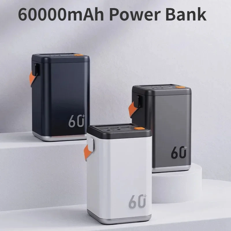 

60000mAh Power Bank with LED Light PD Large Capacity 30W Fast Charger Portable Powerbank station External Battery For iPhone