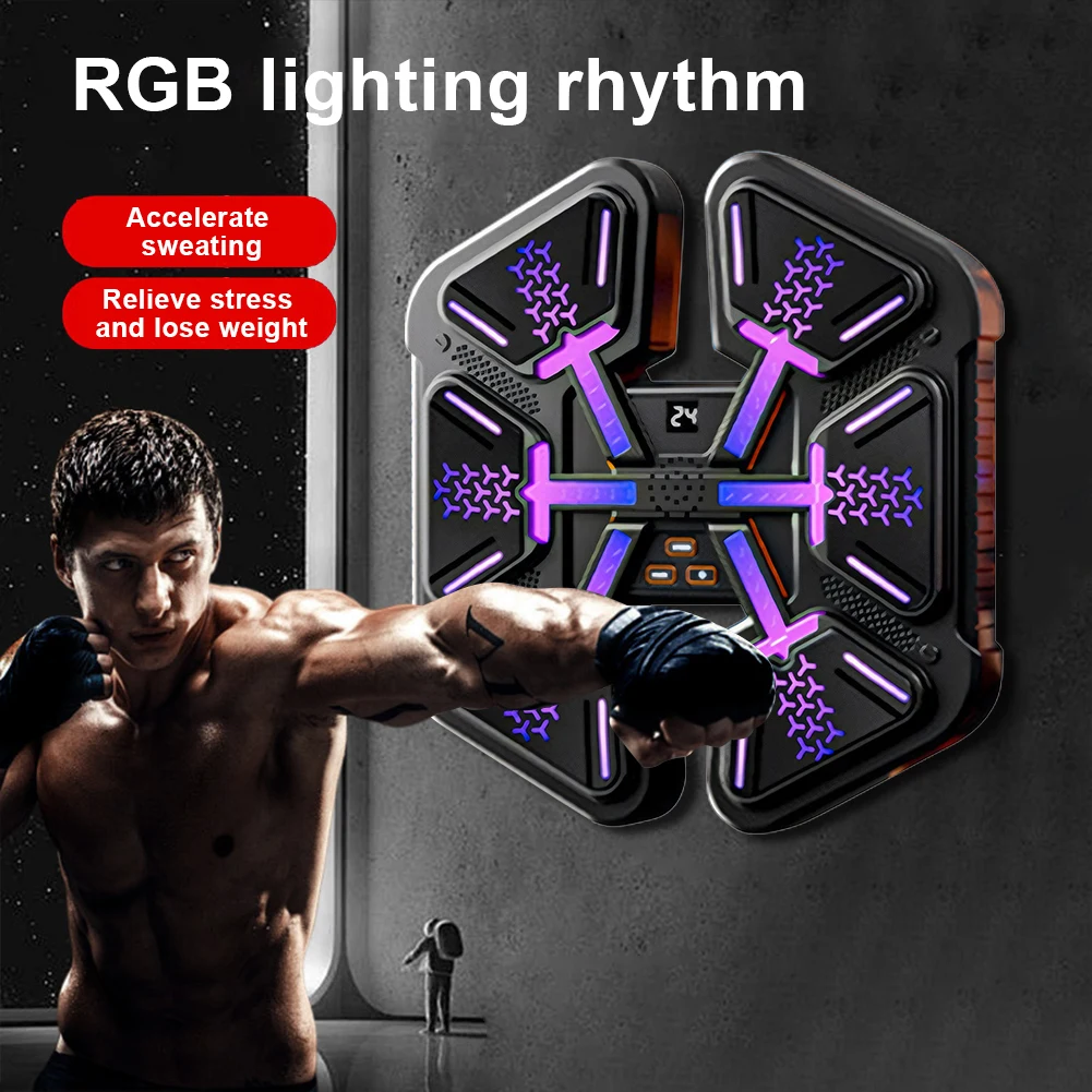 Music Boxing Machine Boxing Wall Target Type C Charging Smart Bluetooth-Compatible Boxing Machine Wall-Mounted for Adults Kids