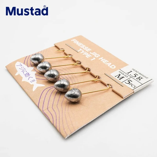 Imagen 2 del producto Mustad Finesse Jig Head ganchos 0,3g 0,8g 1,25g 1,5g 2,0g 2,5g 3,0g anzuelo de pesca accesorios para peces