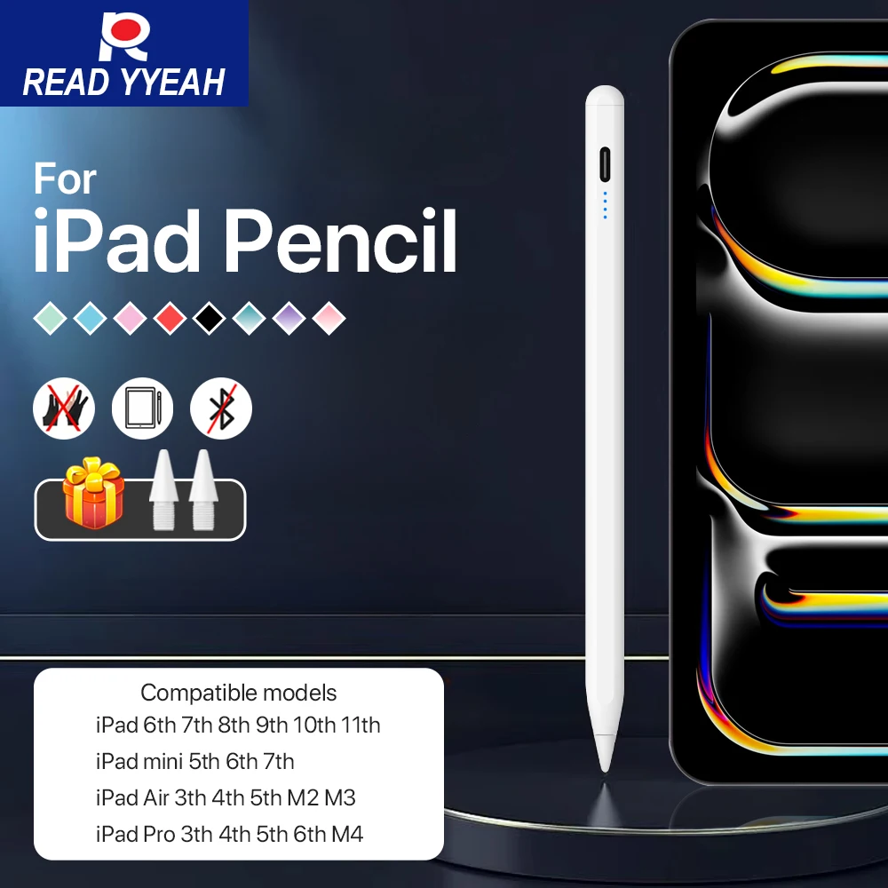 

New Stylus Pen for Apple Pencils with LED Power and Palm Rejection Touch Pencil for 2018-2025 iPad Pencil Kindle Accessories