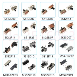 10PCS Slide Switch Micro-power Toggle Switch Single and Double-row Direct-inserted Horizontal Sliding Second Gear Third Gear