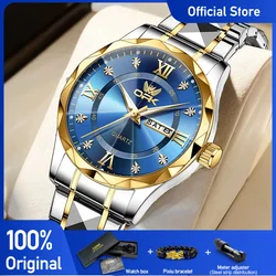 OLEVS Brand OPK Men's Watches Classic Business Style Quartz Watch for Man Waterproof Luminous Date Week Exclusive Fashion Design