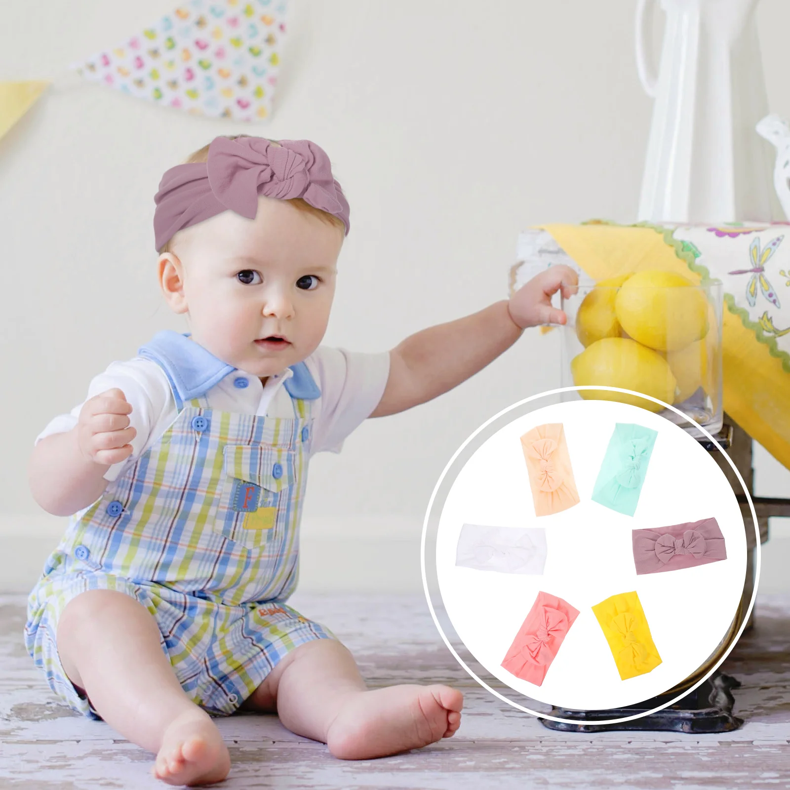 6 Pcs Baby Headband Kids Headbands Nylon Toddler Hair Accessories Cute Elastic Princess Child