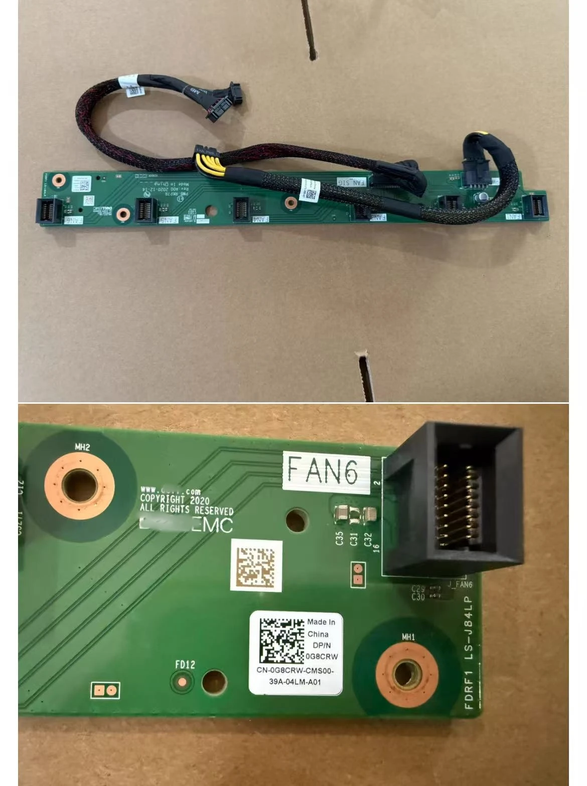 

0G8CRW G8CRW для Dell, оригинальная плата серверного вентилятора r750xs с кабелем