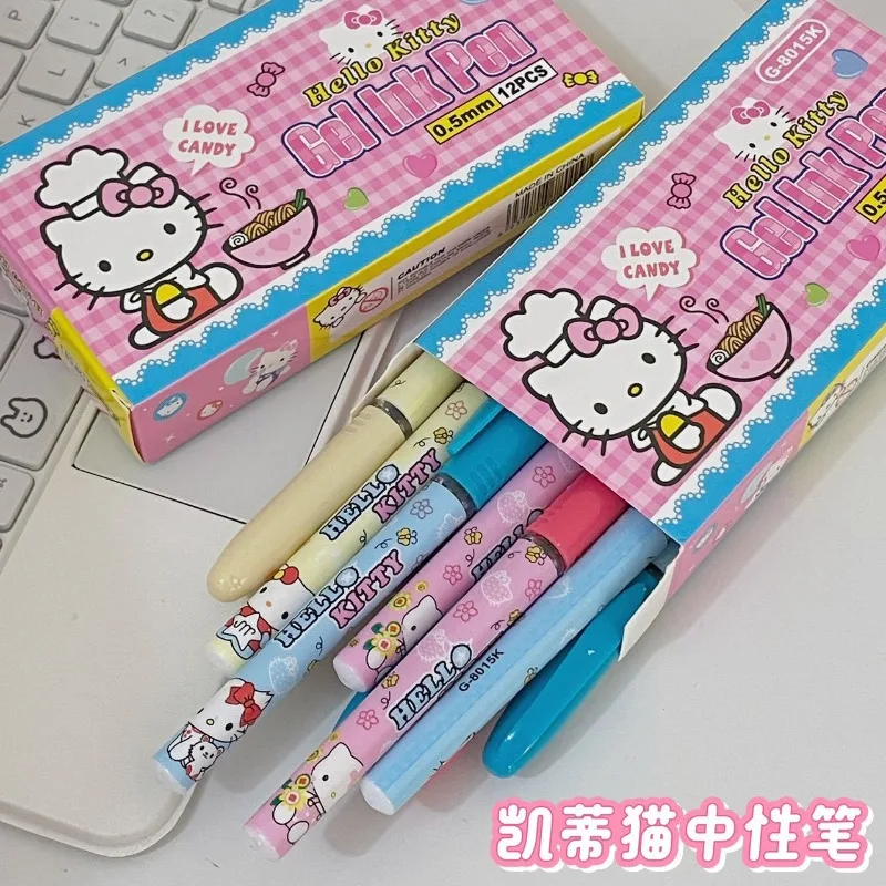 

Cute Hello Kitty Durable Neutral Pen High Beauty Student Water Pen Fashion 0.5mm Black Kitten Signature Pen Wholesale