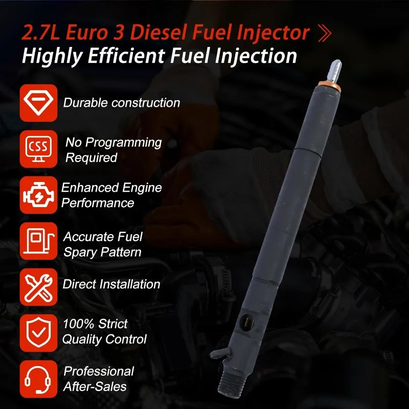 A6650170121 A6650170321 EJBR04601Z EJBR04601D Diesel Fuel Injector For Ssangyong Kyron Rexton Rodius 2.7d Engine D27DT Euro 3