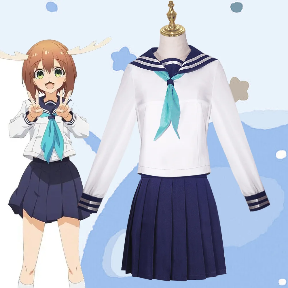 Noko shikanoko cosplay kostüm perücke anime mein hirsch freund nokotan kleid schuluniform jk sailor rock kopf bedeckung torako koshi frauen