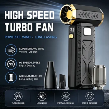 Cordless Turbo Jet Fan Air Duster – Portable High-Speed Blower for Keyboards, PCs and Car Cleaning