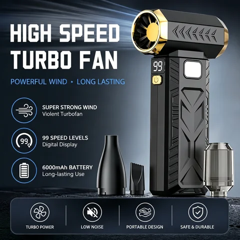 Turbo Jet Fan 400000RPM Kablosuz Hava Üfleyici Taşınabilir Blower Araba Temizliği Klavye Hızlı Güçlü Turbo Fan Toz Giderme Fanı