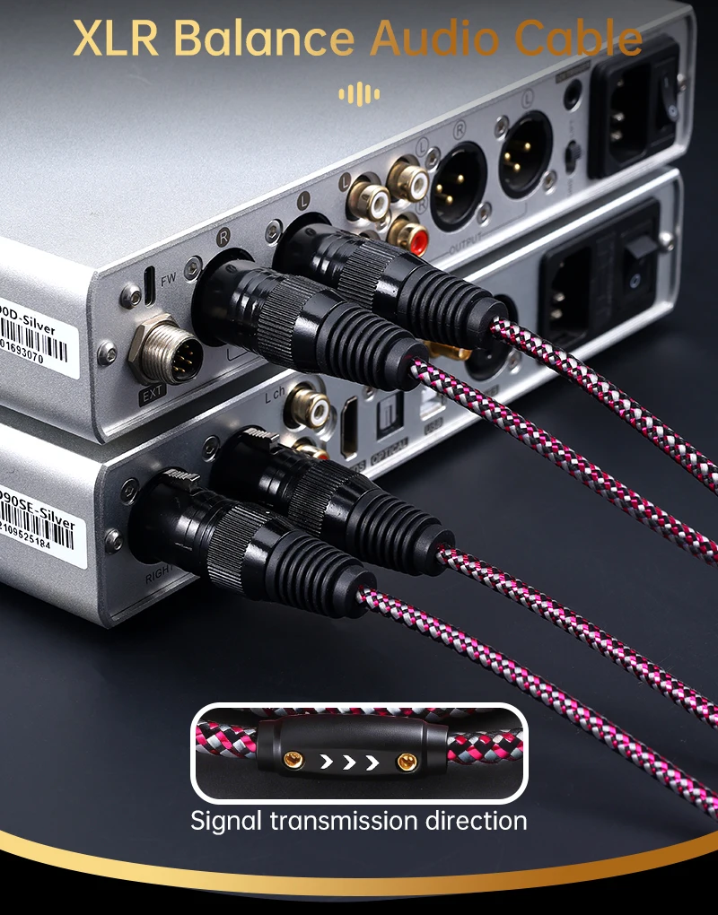 Serost Moon HiFi 99,9999% OCC Kupfer XLR-Balance-Audiokabel für CD, DAC, Leistungsverstärker, Aktivlautsprecherkabel, HiFi XLR-Kabel – Detail 2