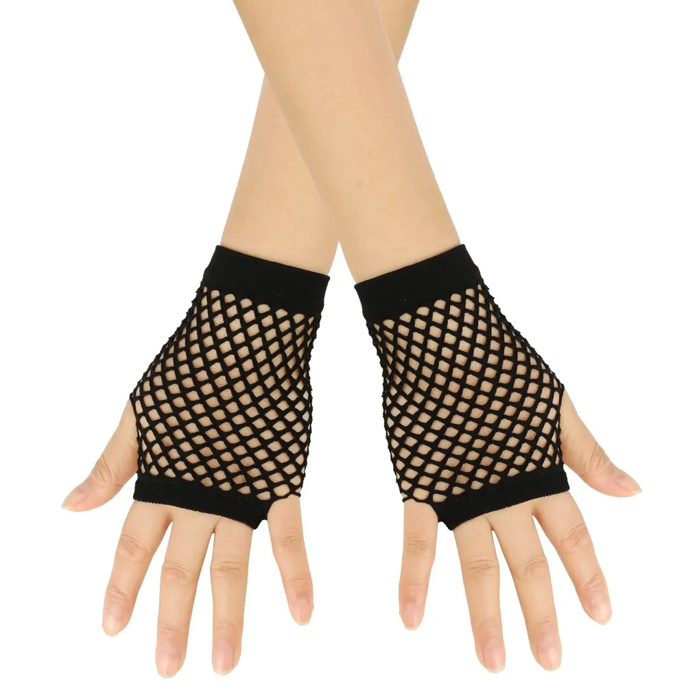 New black Fishnet Fingerless Long Gothic Gloves Leg Arm Cuff Party Wear Fancy Women Glove Cosplay Darkly Ninja Mitten 11/26cm