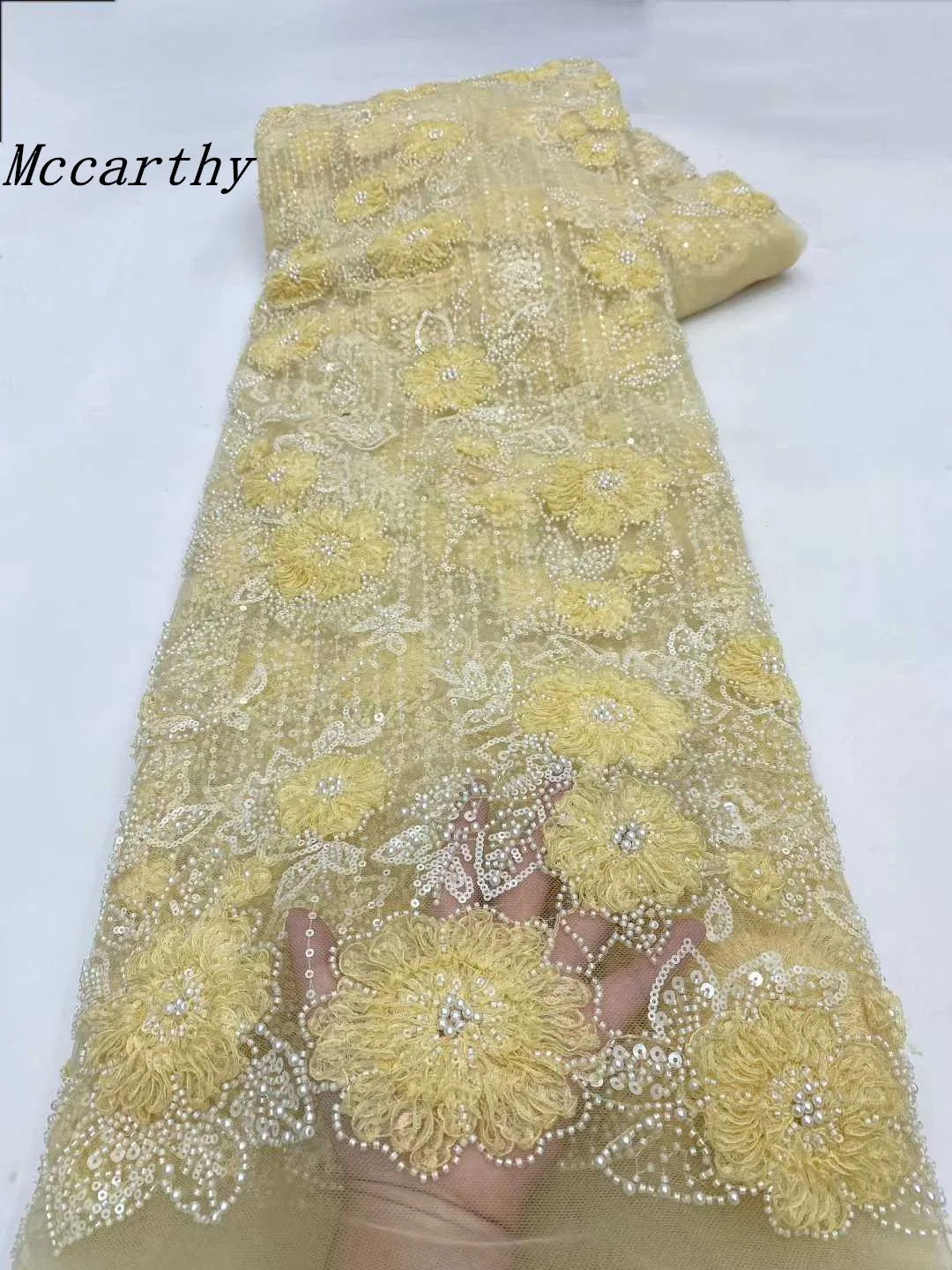 

Luxury Sequins New Wedding Party Dress for Women Handmade Gradient Embroidery Net Lace Elegant Beads High Quality Fabric