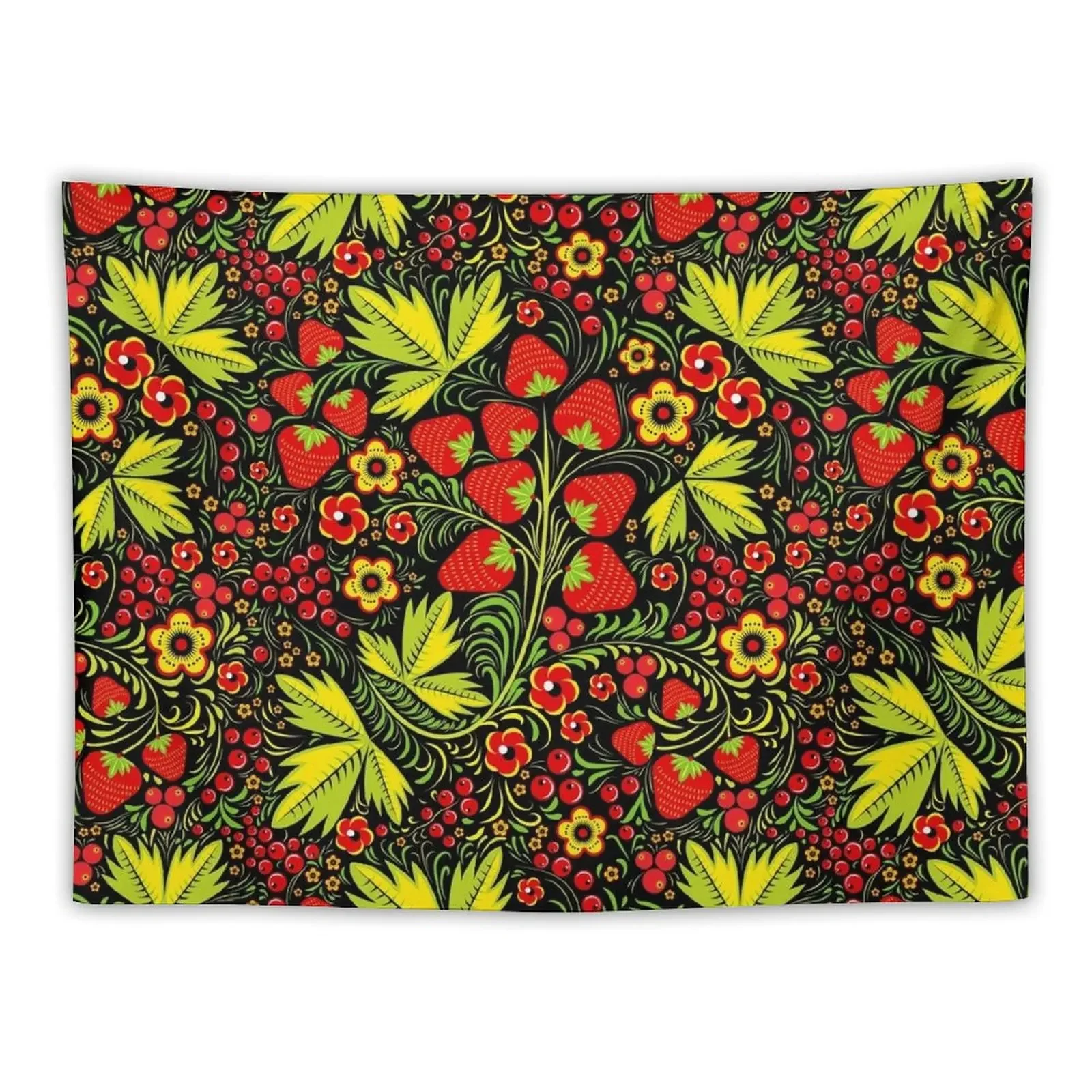 

khokhloma strawberry Tapestry Home Decorating Room Aesthetic Tapestry