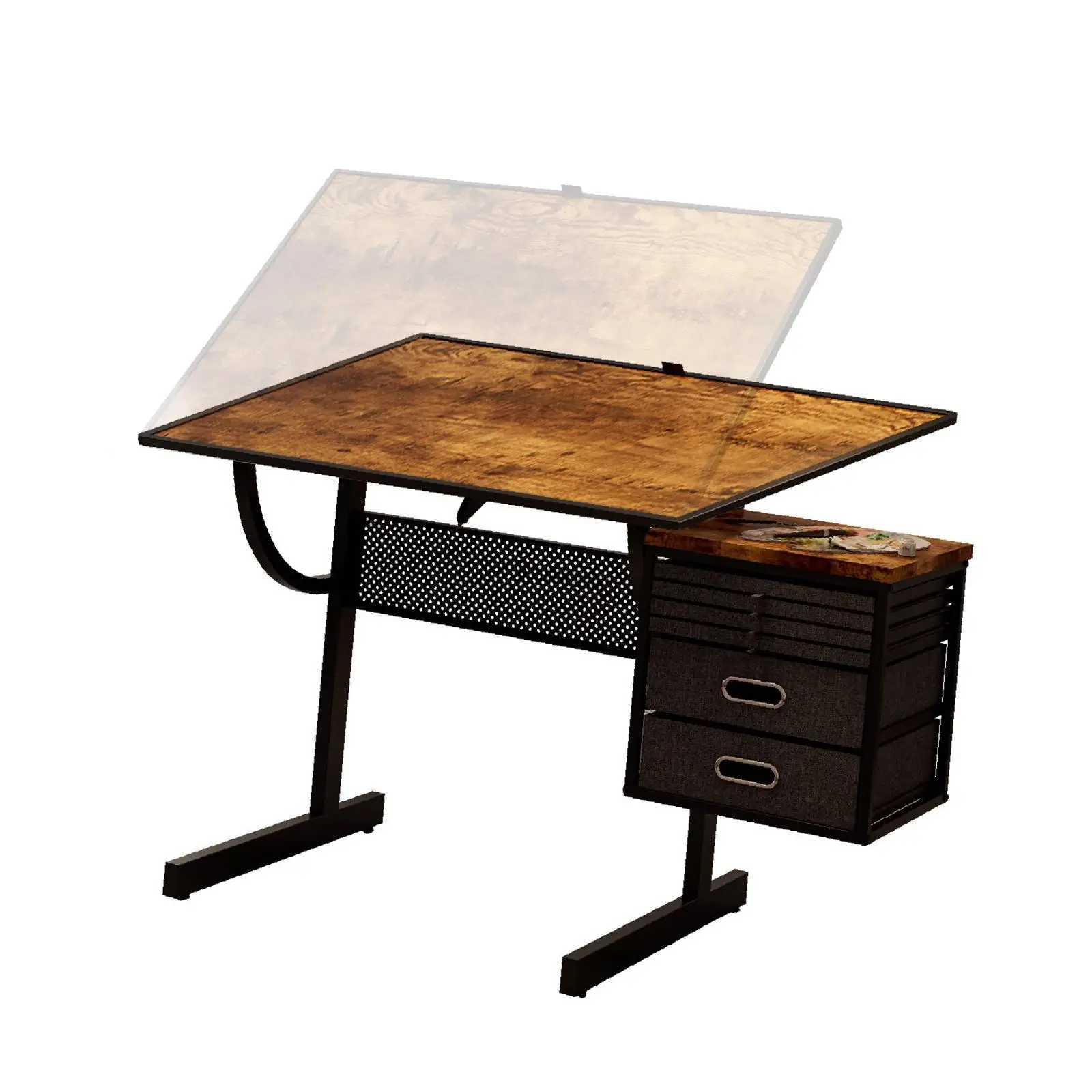 Großer Metall-Puzzletisch mit Vier Sortierfächern und Tischabdeckung für 1500-Teile-Puzzles und Tischspiele