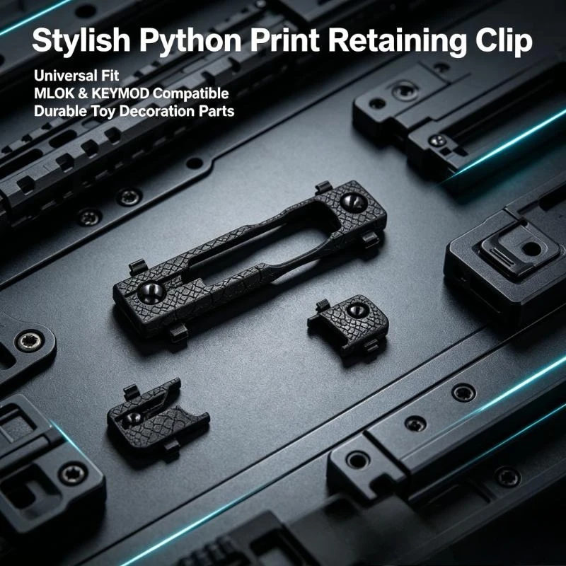 

Stylish Python Print Retaining Clip, Universal Fit for MLOK and KEYMOD, Durable Ornament Parts for Toy Decoration