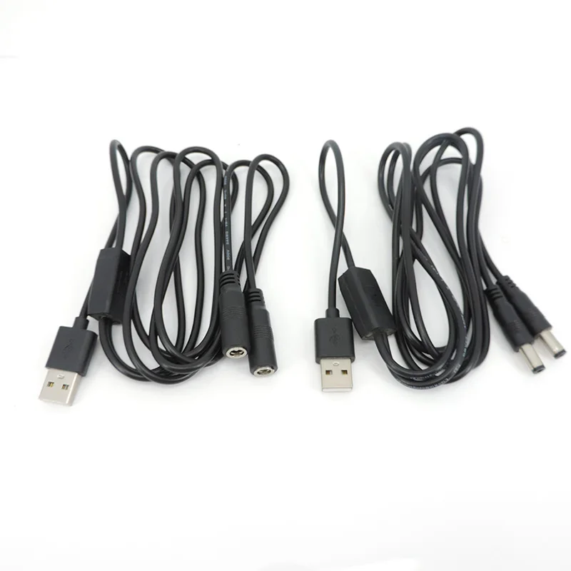 1Meter USB 2.0 male to 2 way DC male Female Splitter Power supply adapter Connector Cable 22awg 3A plug for led Strip u