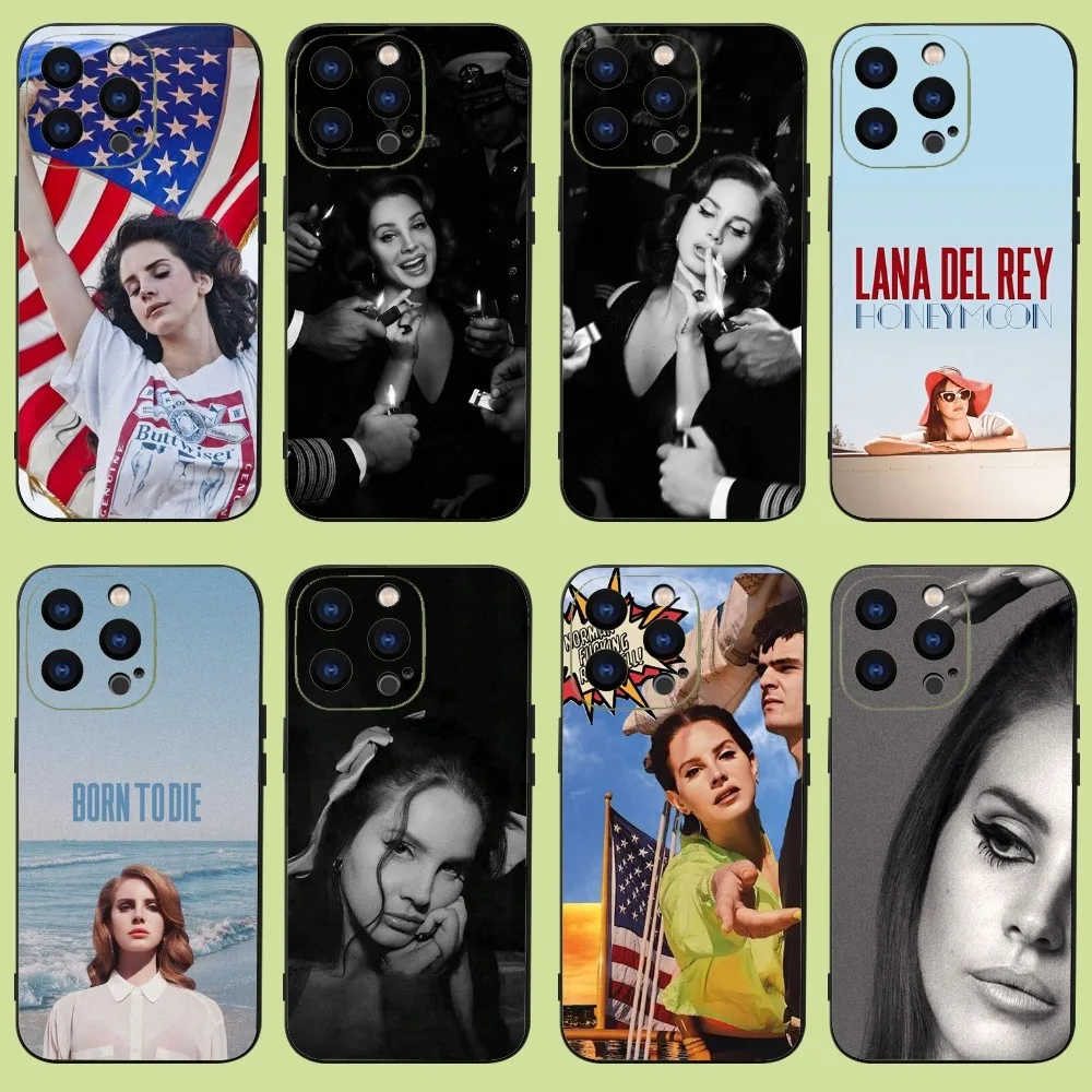 L-Lana Del Rey Singer Phone Case For iPhone 15,14,13,12,11 Plus,Pro,Max,XR,XS,X,7,8 Plus,SE,Mini Silicone Soft