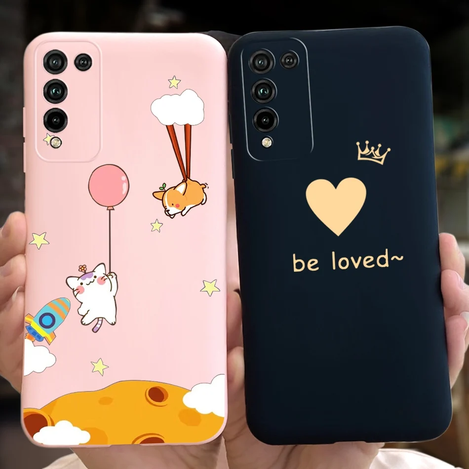 For Honor 10X Lite Phone Case Honor 10Xlite DNN-LX9 Fashion Moon Design Soft Silicon Shockproof Protective Cover Bumper