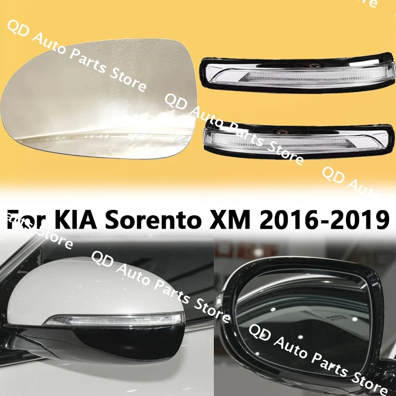 Car Accessories Rearview Mirror Lenses Exterior Glass Lens Lamp LED Turn Signal Flasher Light For KIA Sorento XM 2016 2017-2019