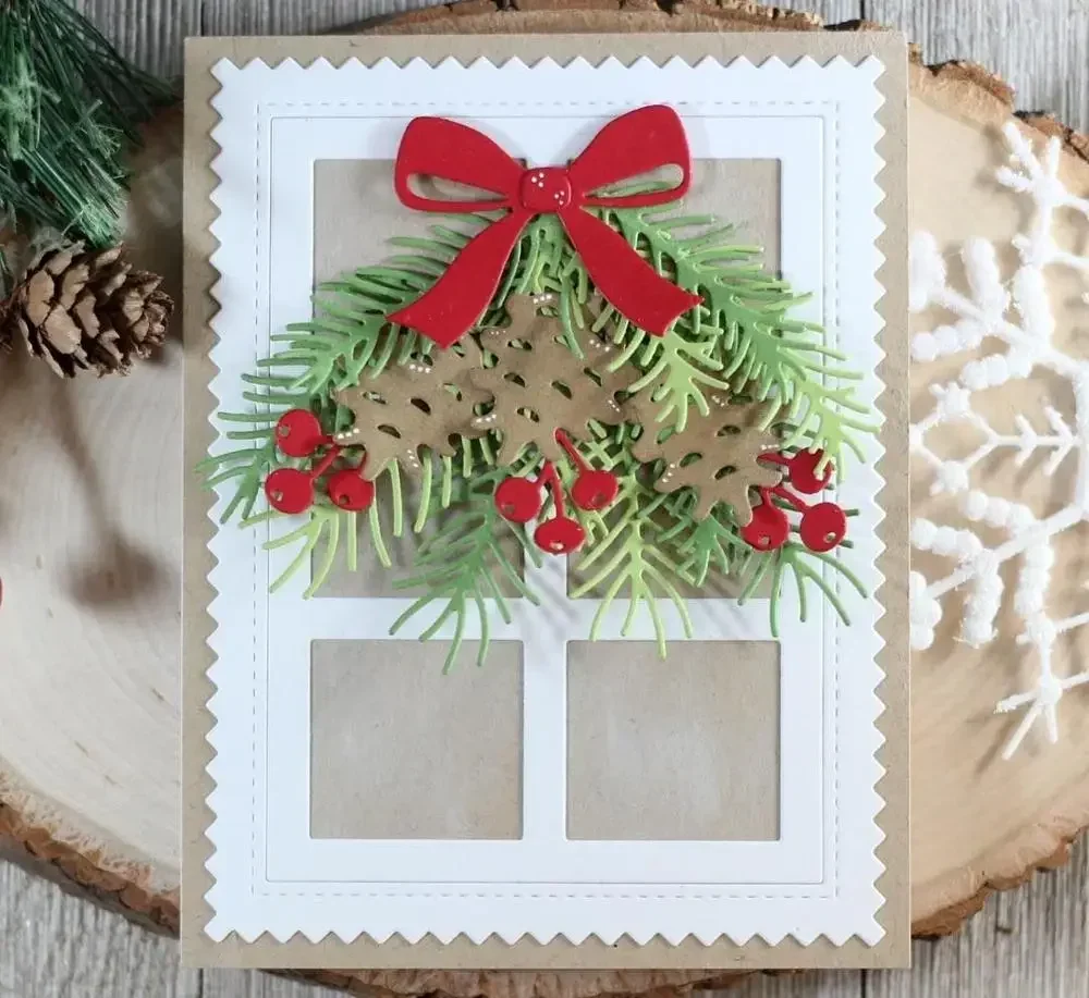 

Piggy Craft metal cutting dies cut die mold Season photo card frame Scrapbook paper craft knife mould blade punch stencils dies